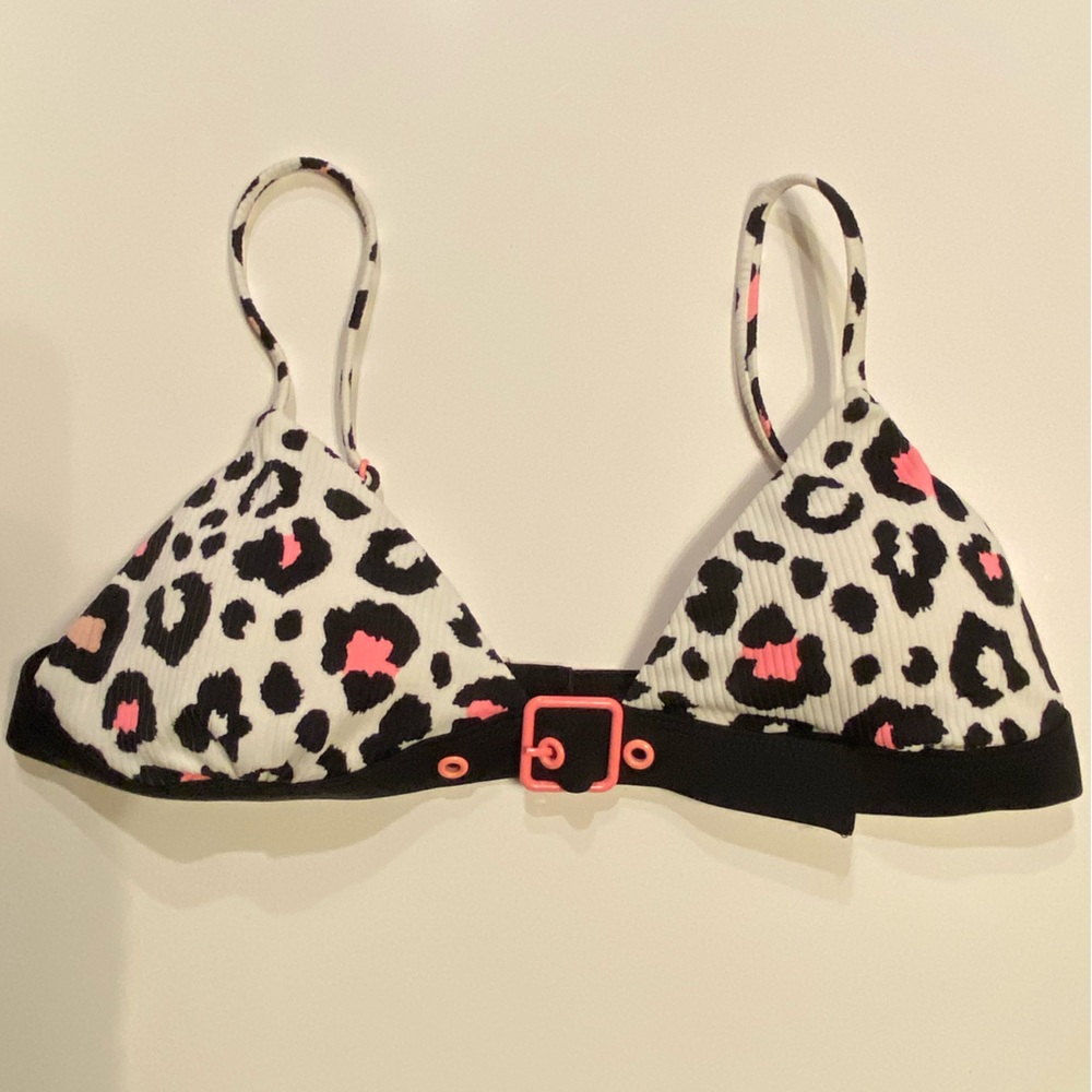 size 3-5 Junior No Boundaries white pink black leopard animal print buckle VGUC